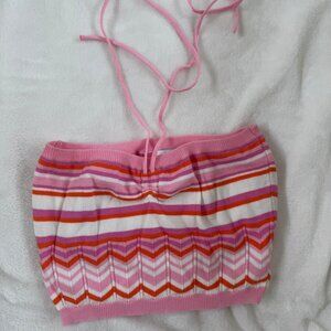 Ariella strapless top pink / white